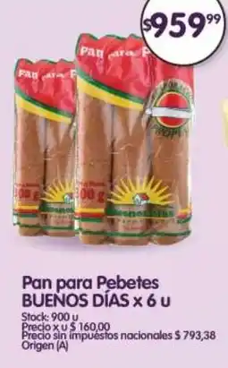 Supermercados Buenos Días Buenos días pan para pebetes oferta