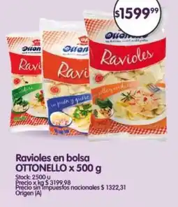 Supermercados Buenos Días Ottonello ravioles en bolsa oferta