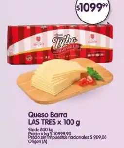 Supermercados Buenos Días Las tres queso barra oferta