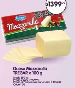 Supermercados Buenos Días Tregar queso mozzarella oferta