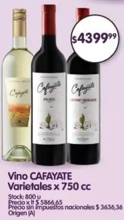 Supermercados Buenos Días Cafayate vino varietales oferta
