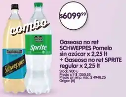 Supermercados Buenos Días Schweppes gaseosa no ret pomelo sin azúcar oferta