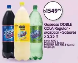 Supermercados Buenos Días Doble cola gaseosa regular - s/azúcar - sabores oferta
