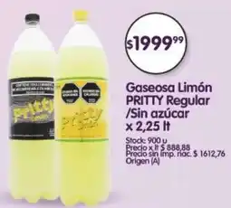 Supermercados Buenos Días Pritty gaseosa limón regular /sin azúcar oferta