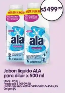 Supermercados Buenos Días Ala jabon líquido para diluir oferta