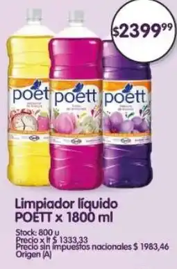 Supermercados Buenos Días Poett limpiador líquido oferta