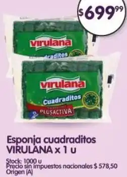 Supermercados Buenos Días Virulana esponja cuadraditos oferta