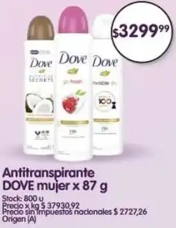Supermercados Buenos Días Dove antitranspirante mujer oferta