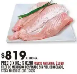 Coto Filet de merluzon despinado sin piel congelado oferta