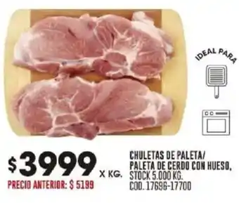 Coto Chuletas de paleta/paleta de cerdo con hueso oferta