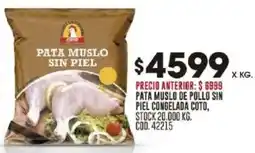 Coto Coto pata muslo de pollo sin piel congelada oferta