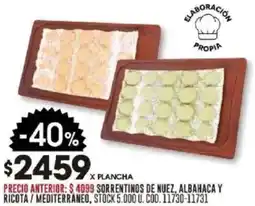 Coto sorrentinos de nuez, albahaca y ricota / mediterraneo oferta