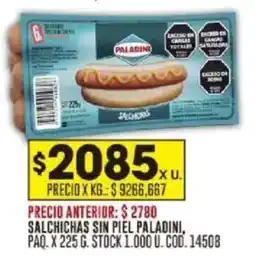 Coto Paladini salchichas sin piel oferta