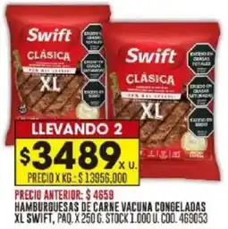 Coto Swift hamburguesas de carne vacuna congeladas xl oferta