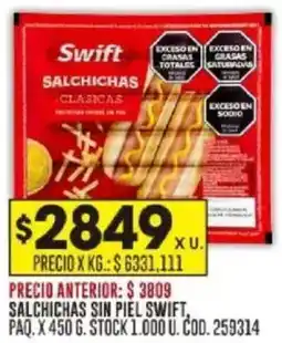 Coto Swift salchichas sin piel oferta