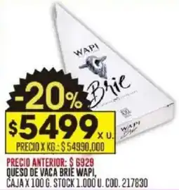 Coto Wapi queso de vaca brie caja oferta