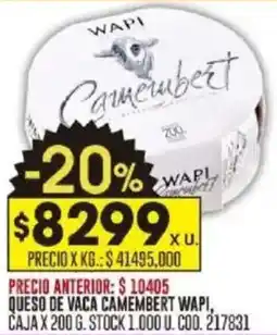 Coto Wapi queso de vaca camembert oferta