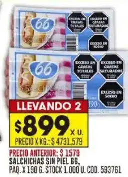 Coto 66 salchichas sin piel oferta