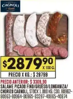 Coto Cagnoli salame picado fino/grueso/longaniza/ chorizo oferta