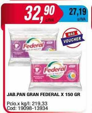 Maxiconsumo Jab Pan Gran Federal oferta