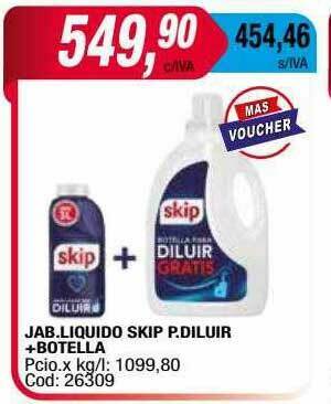 Maxiconsumo Jab Liquido Skip P Diluir + Botella oferta