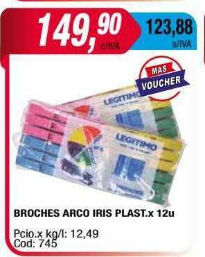 Maxiconsumo Broches Arco Iris Plast. oferta