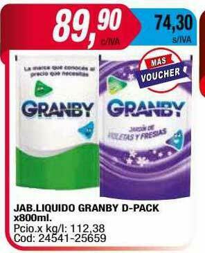 Maxiconsumo Jab Liquido Granby D-pack oferta