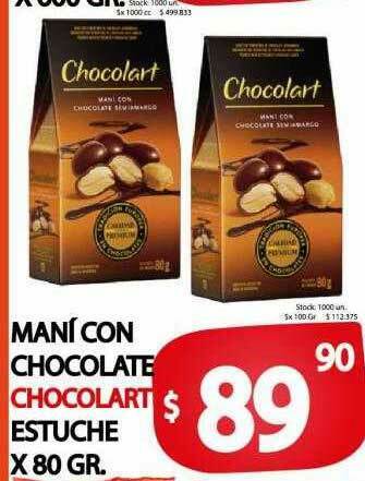 Supermercados Mariano Max Maní Con Chocolate Chocolart Estuche oferta
