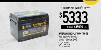 Changomas Batería de coche herbo oferta