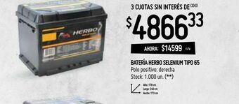 Changomas Batería de coche herbo oferta