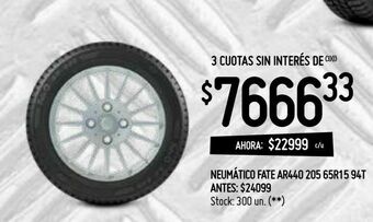 Walmart Neumático fate ar440 205 65r15 94t oferta