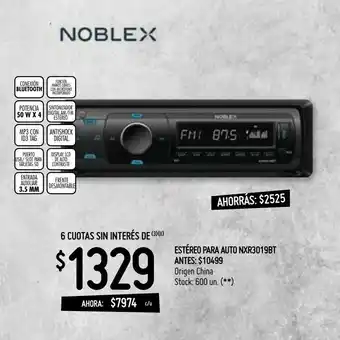 Walmart Estéreo para auto nxr3019bt oferta