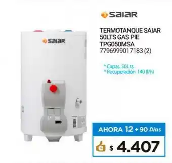Punto Blu Saiar Termotanque 50lts Gas Pie oferta