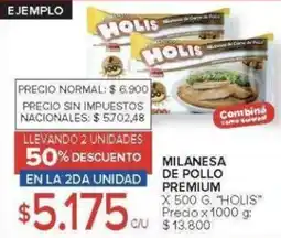 Carrefour Holis milanesa de pollo premium oferta