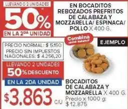 Carrefour Bocaditos de calabaza y mozzarella oferta