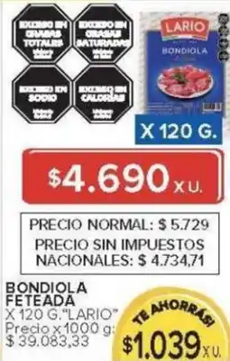Carrefour Lario bondiola feteada oferta
