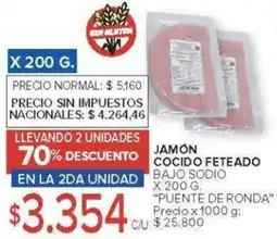 Carrefour Puente de ronda jamón cocido feteado bajo sodio oferta