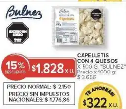 Carrefour Bulnez capelletis con 4 quesos oferta
