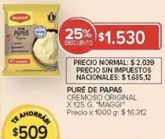 Carrefour Maggi puré de papas cremoso original oferta