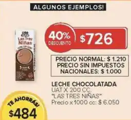 Carrefour Las tres niñas leche chocolatada uat oferta