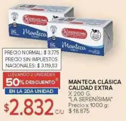 Carrefour La serenisima manteca clásica calidad extra oferta