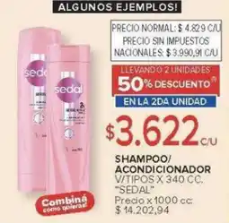 Carrefour Sedal shampoo/ acondicionador v/tipos oferta