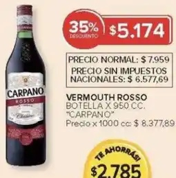 Carrefour Carpano vermouth rosso botella oferta