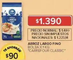 Carrefour Carrefour classic arroz largo fino bolsa oferta
