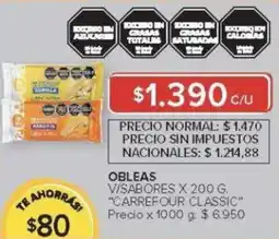 Carrefour Carrefour classic obleas v/sabores oferta