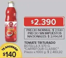 Carrefour Carrefour classic tomate triturado botella oferta