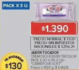 Carrefour Carrefour soft cremoso rosas/tricolor pack oferta