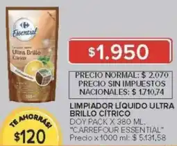 Carrefour Carrefour essentia limpiador líquido ultra brillo citrico doy pack oferta