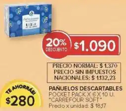 Carrefour Carrefour soft pañuelos descartables pocket oferta