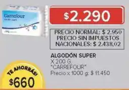 Carrefour Carrefour algodón super oferta
